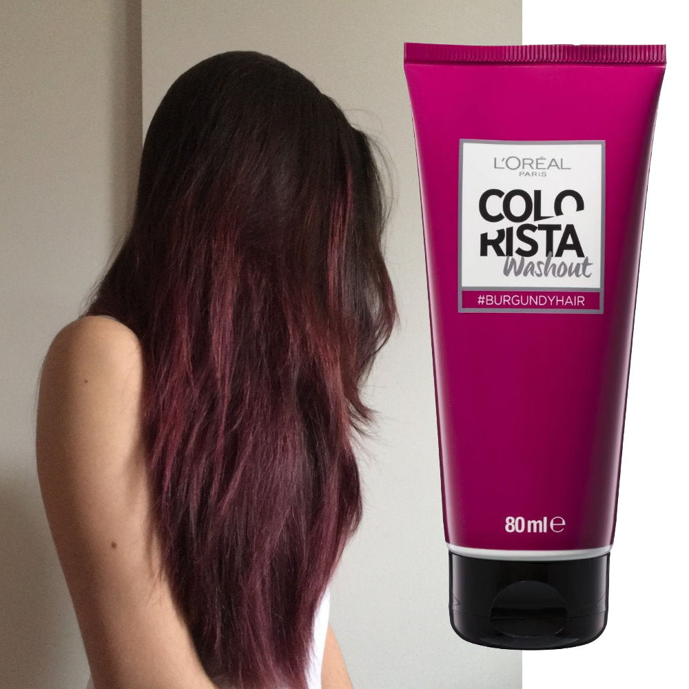 LOreal Colorista Washout Hair Colour Burgundy Hair 80mL - Shop Online Makeup Warehouse