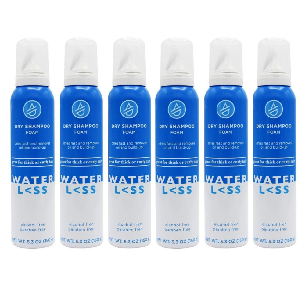 6 x Water Less Dry Shampoo Foam for Thick or Curly Hair 150g