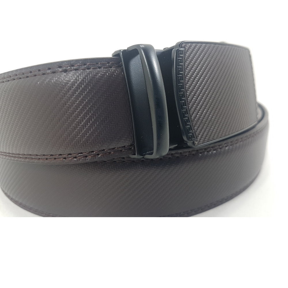 OSKA Men’s Belt Genuine Leather Automatic Buckle Brown and Black