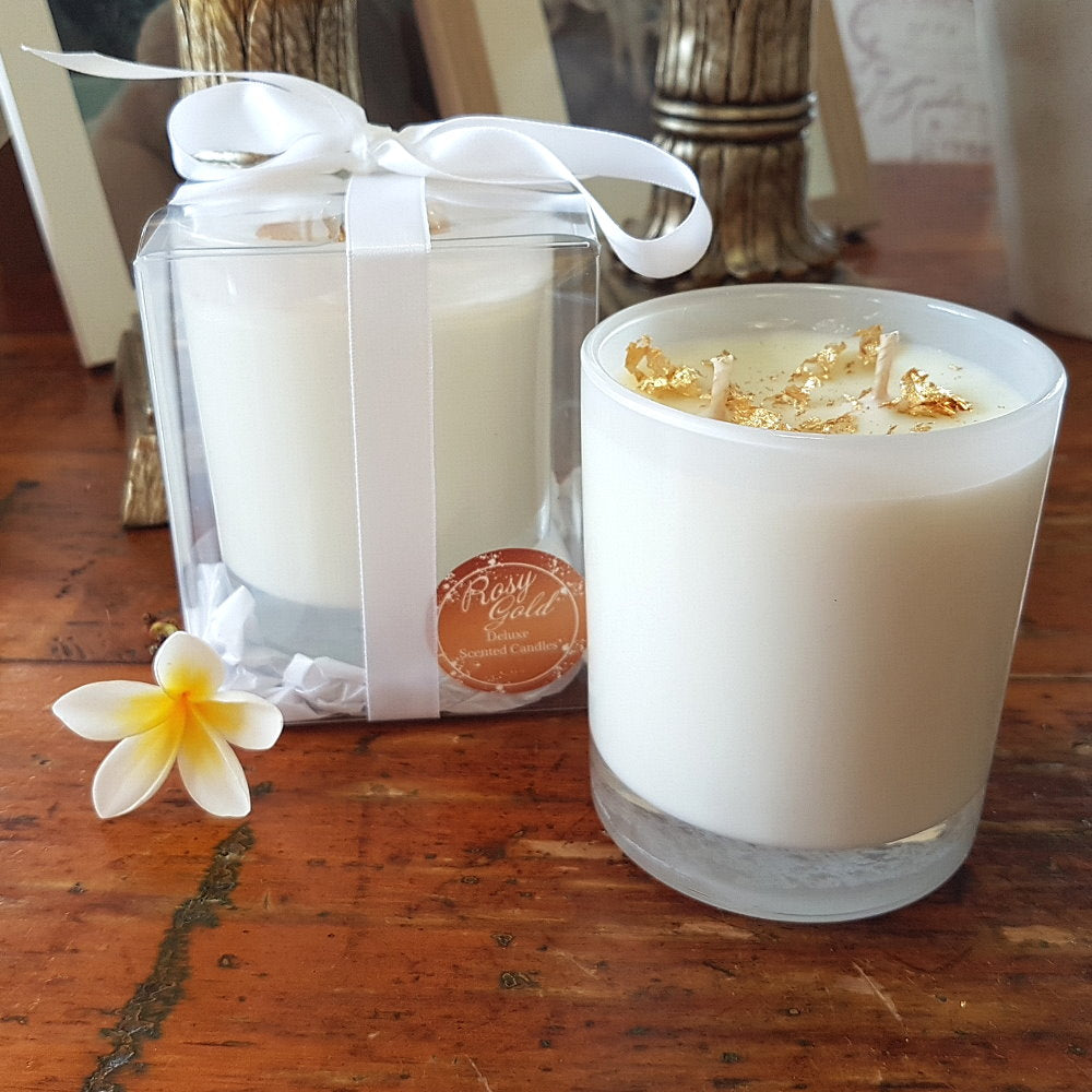 Rosy Gold Double Scented Candles Large Frosted Gloss Cherry Blossom - Makeup Warehouse Australia