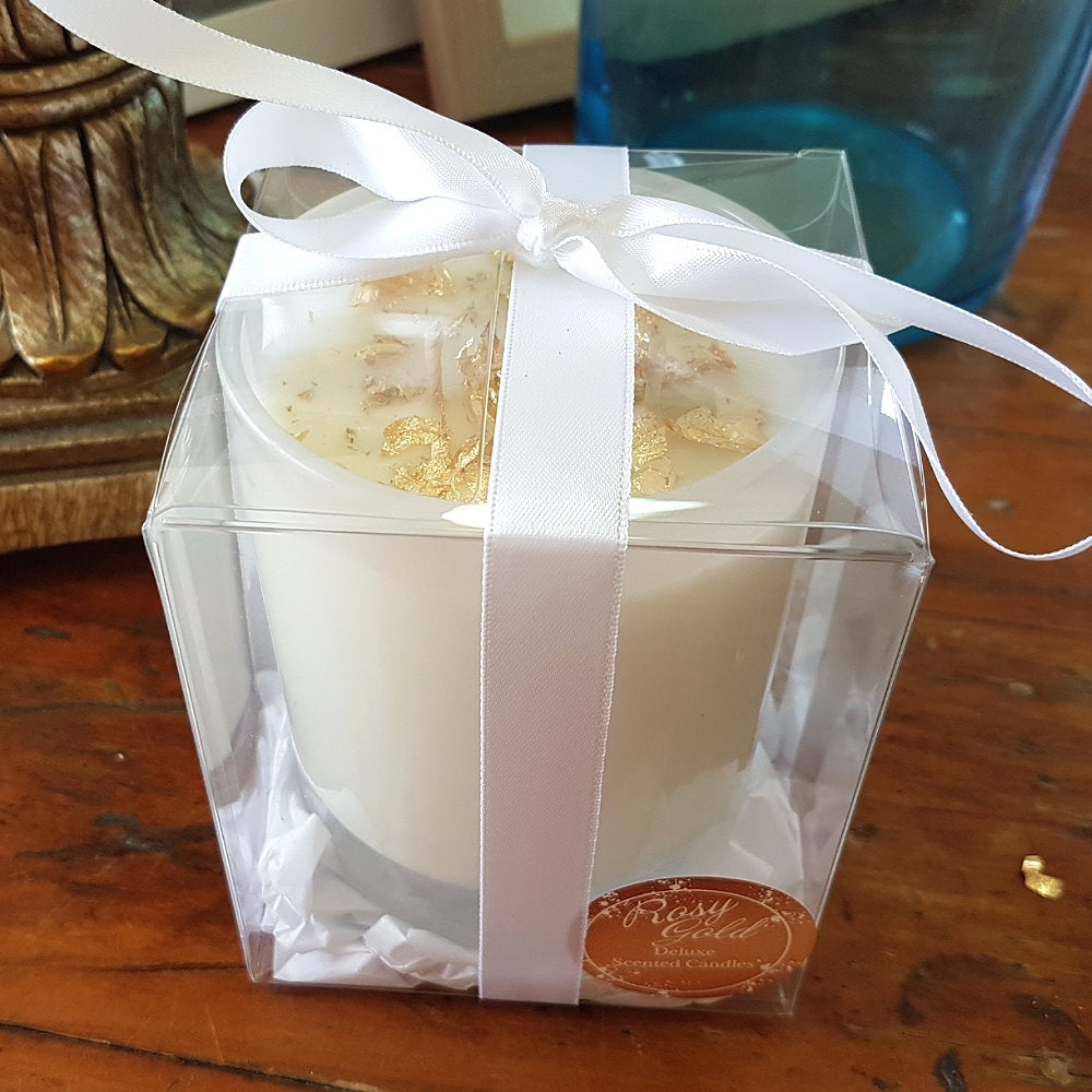 Rosy Gold Double Scented Candles Large Frosted Gloss Lychee & Peony - Makeup Warehouse Australia
