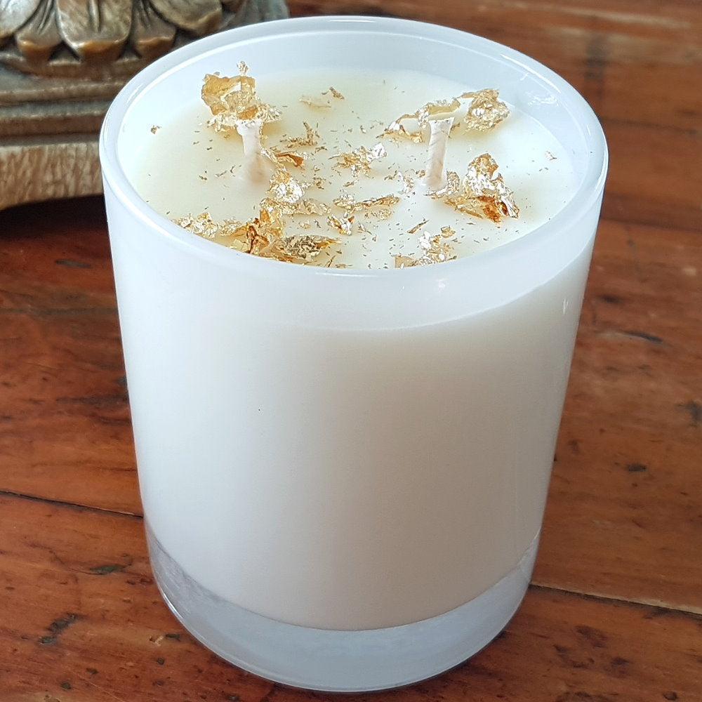 Rosy Gold Double Scented Candles Large Frosted Gloss Lychee & Peony - Makeup Warehouse Australia