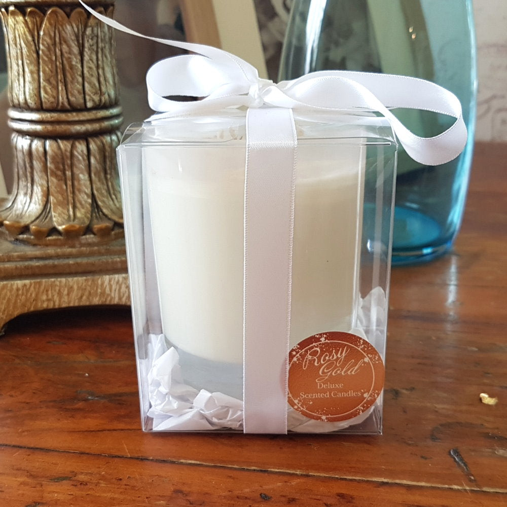 Rosy Gold Double Scented Candles Large Frosted Gloss - Lychee & Peony