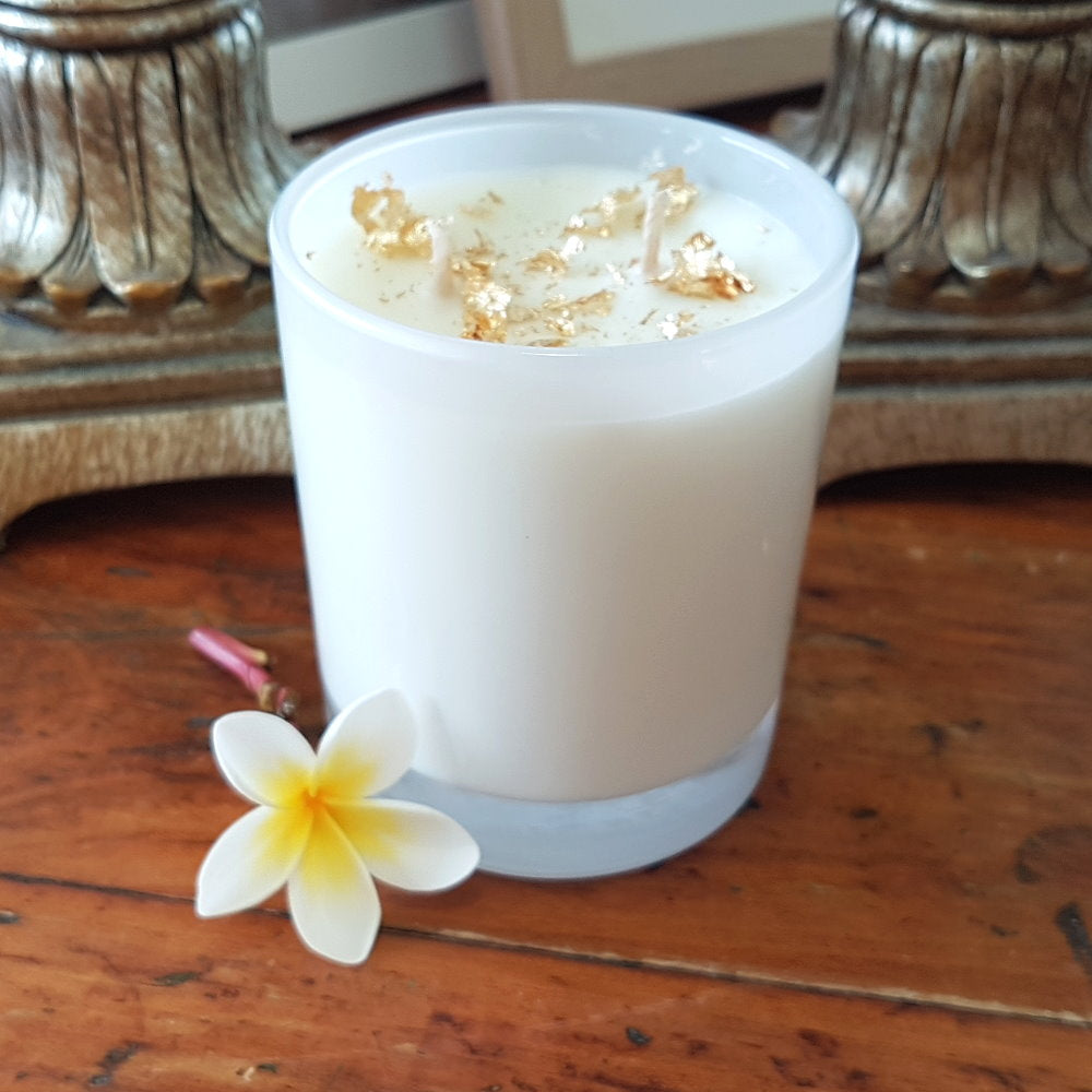 Rosy Gold Double Scented Candles Large Frosted Gloss - Lychee & Peony