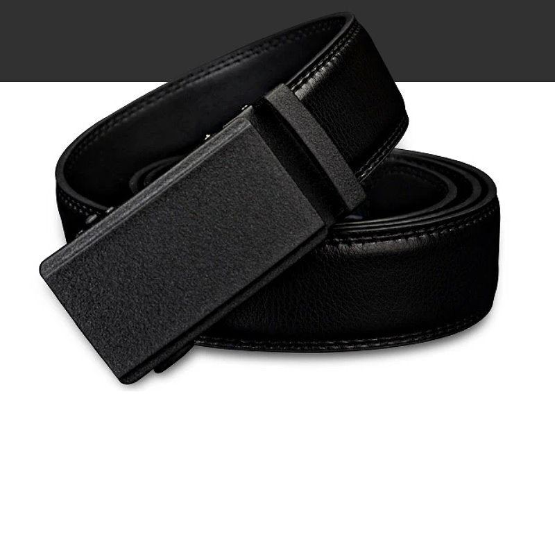 OSKA Men’s Belt Cow Genuine Leather Automatic Ratchet Buckle Black - Gift Box - Makeup Warehouse Australia
