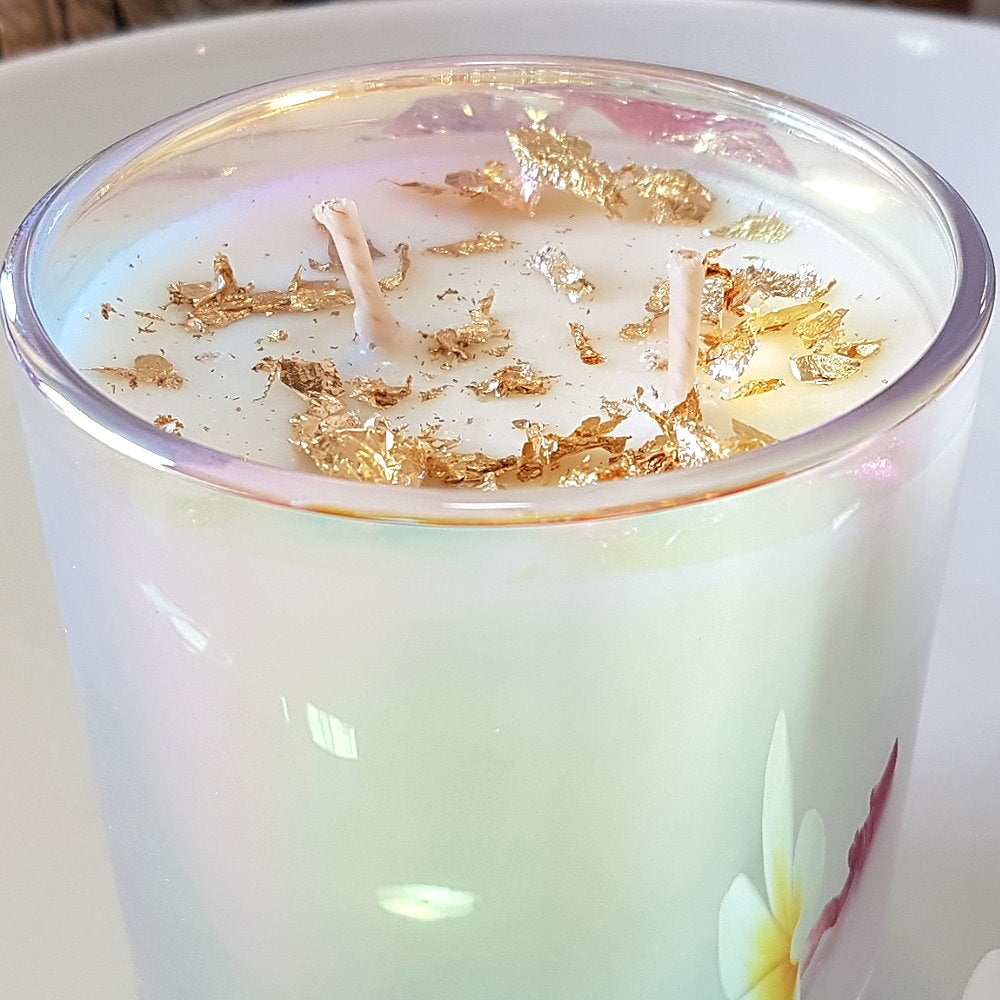 Rosy Gold Double Scented Candles Large Pearl - Vanilla Bean