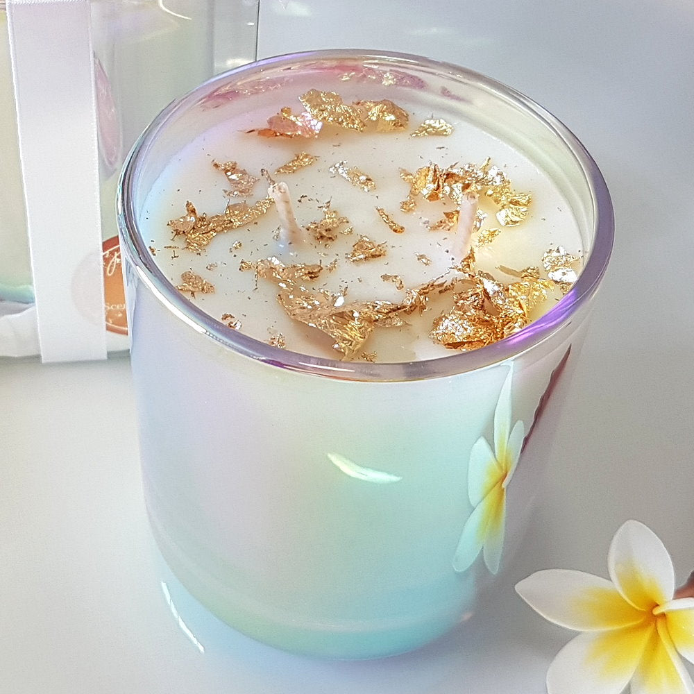 Rosy Gold Double Scented Candles Large Pearl Vanilla Bean - Makeup Warehouse Australia