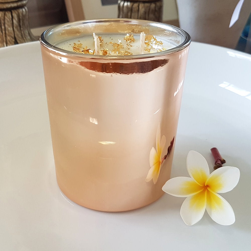 Rosy Gold Double Scented Candles Large Rose Gold - Lychee & Peony