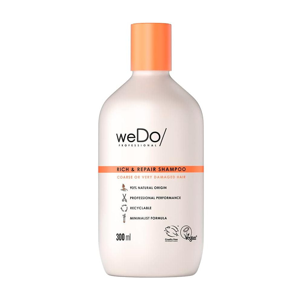 6 x weDo Professional Rich & Repair Shampoo Coarse or Very Damaged Hair 300ml