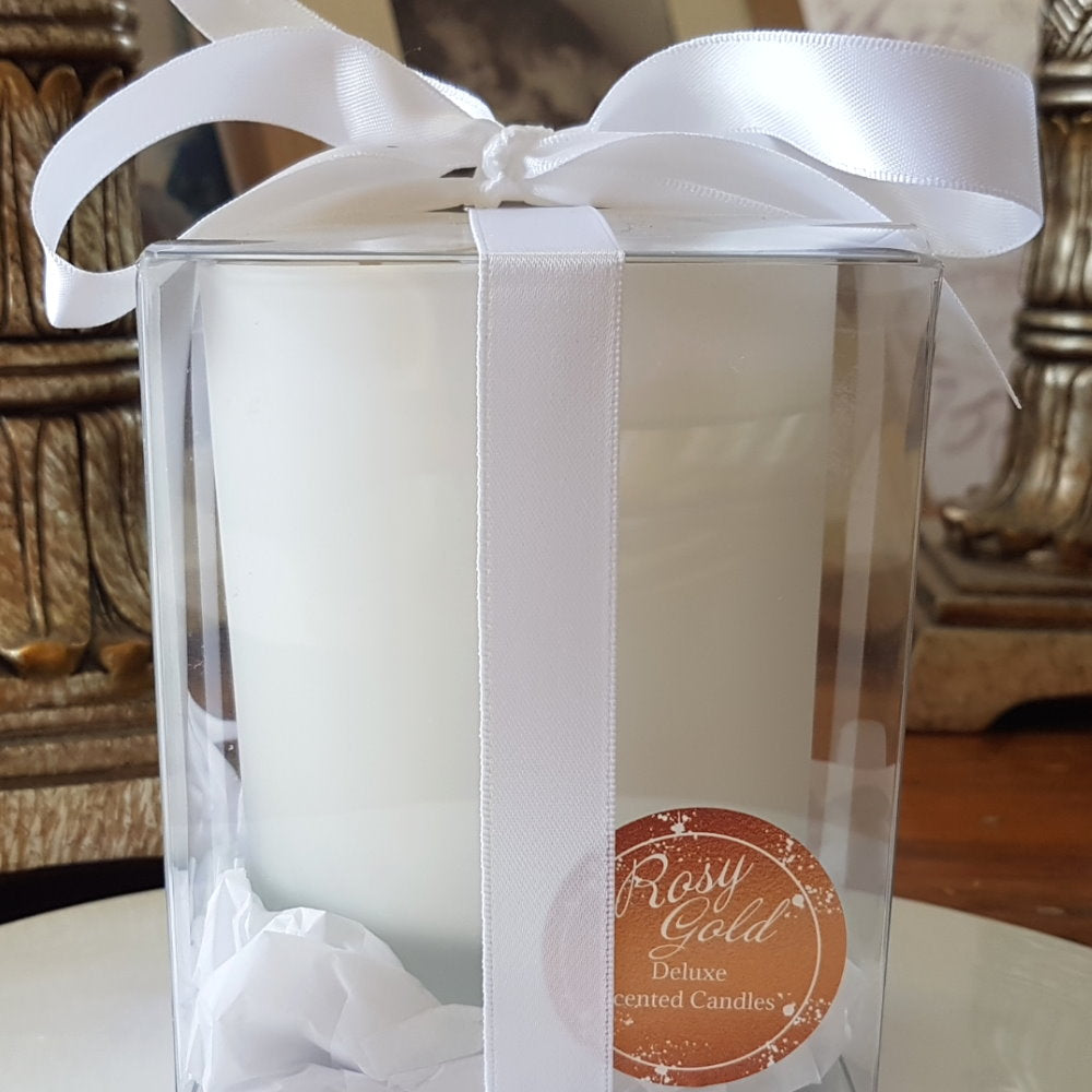 Rosy Gold Double Scented Candles Large Frosted Satin - Vanilla Bean