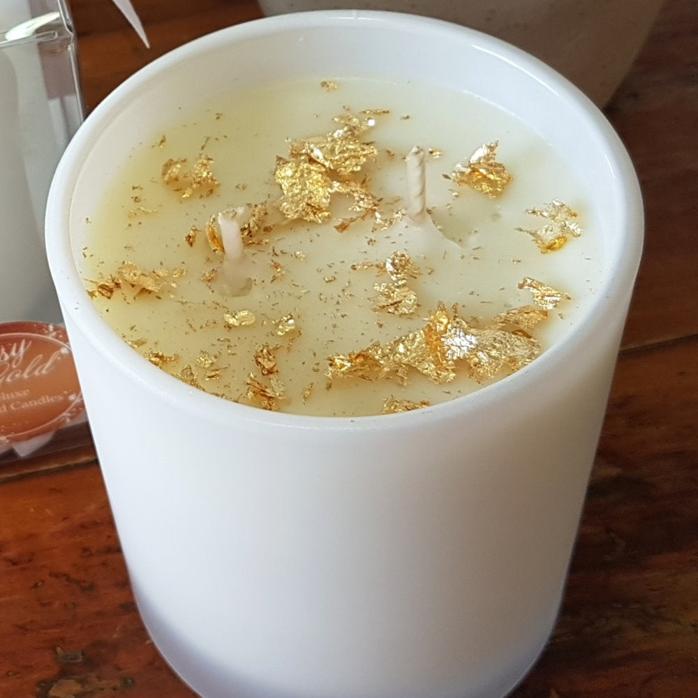 Rosy Gold Double Scented Candles Large Frosted Satin Vanilla Bean - Makeup Warehouse Australia