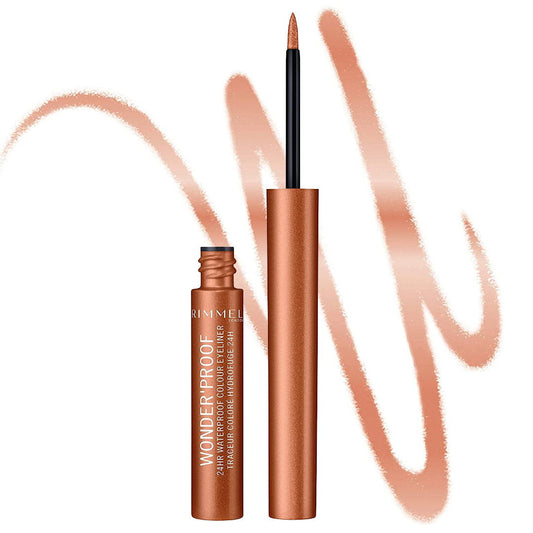 Rimmel Wonder'proof 24hr Colour Eyeliner Waterproof 001 True Copper - Makeup Warehouse 