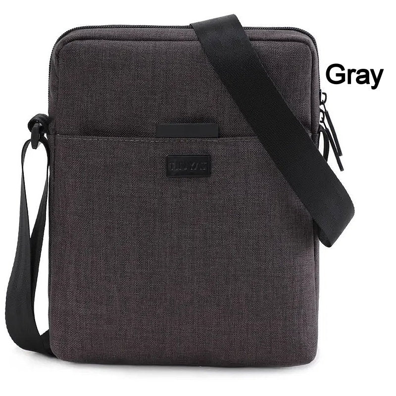 OSKA Men's Light Canvas Shoulder Bag Waterproof - Gray