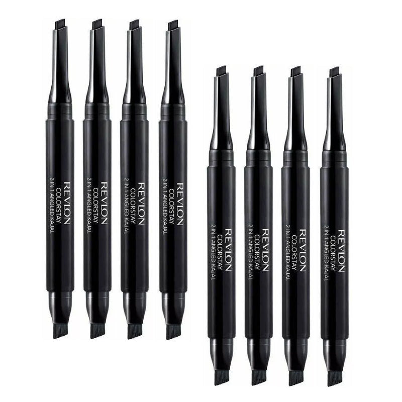 8x Revlon Colorstay 2 in 1 Angled Kajal Eyeliner 101 Onyx