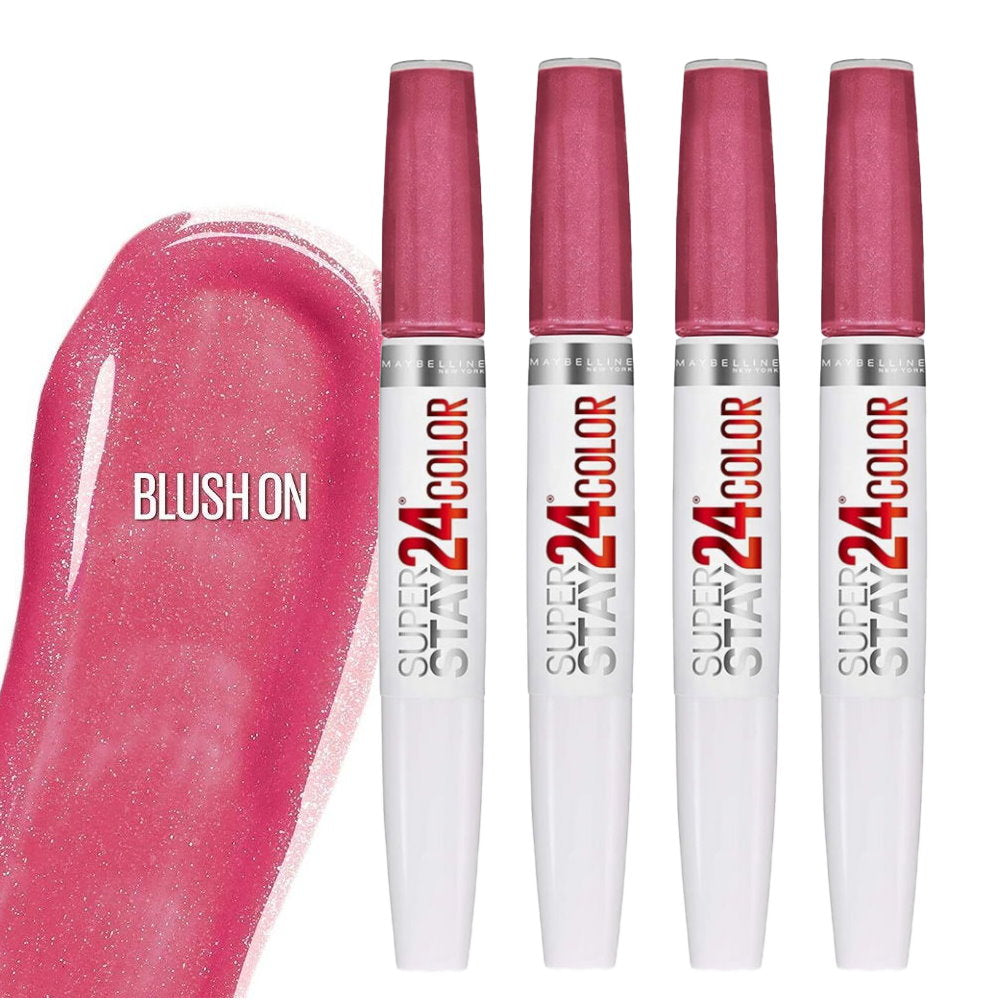 4x Maybelline Superstay 24 Hour Colour 2 Step Lipstick 105 Blush On Pink - Makeup Australia Online Warehouse Store