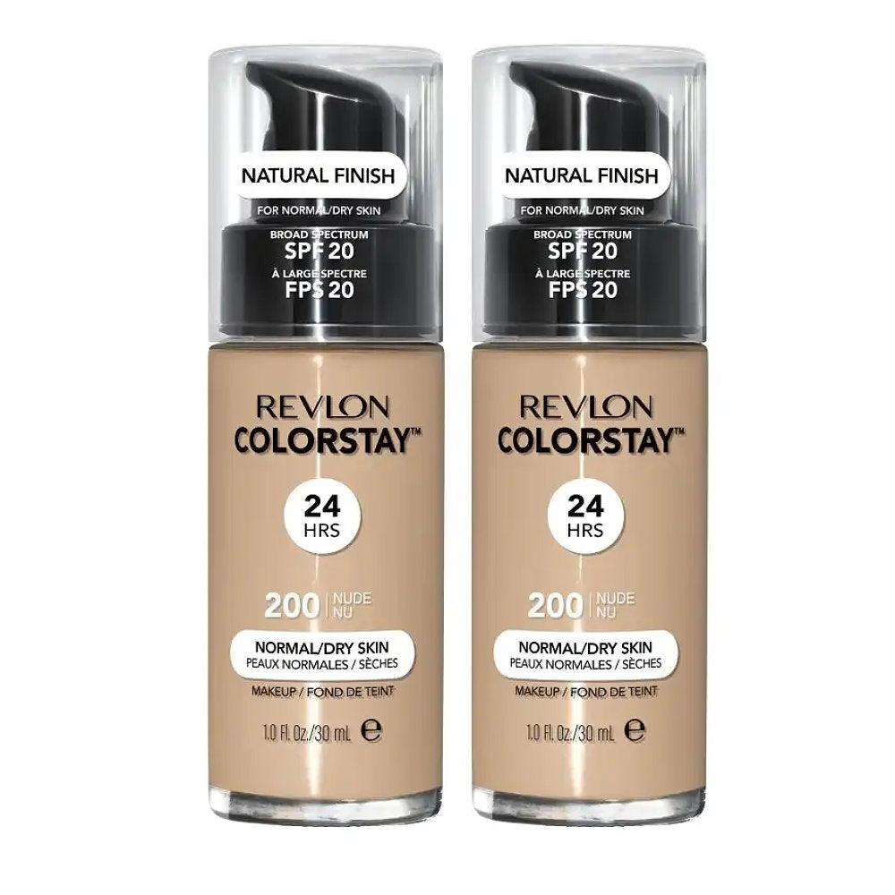 2x Revlon Colorstay Makeup Normal Dry Skin Foundation 200 Nude