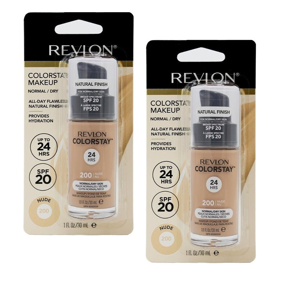 2x Revlon Colorstay Makeup Normal Dry Skin Foundation 200 Nude