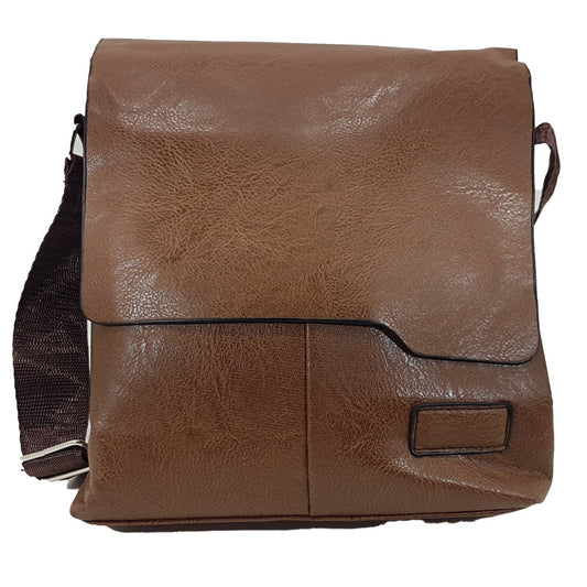 OSKA Men's Shoulder Bags Crossbody Pu Leather Tan / Light Brown - Makeup Warehouse Australia 