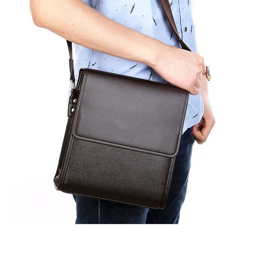 OSKA Men's Genuine Leather Shoulder Bag Brown - Makeup Warehouse Australia