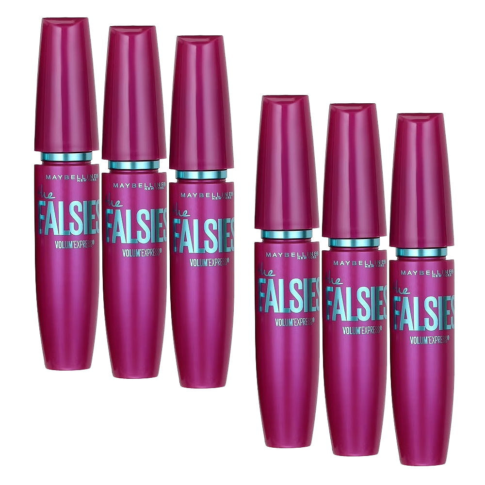 6x Maybelline the Falsies Volum Express Mascara - 280 Blackest Black