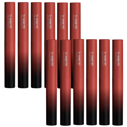 12x Maybelline Color Sensational Ultimatte Matte Slim Lipstick 288 More Auburn