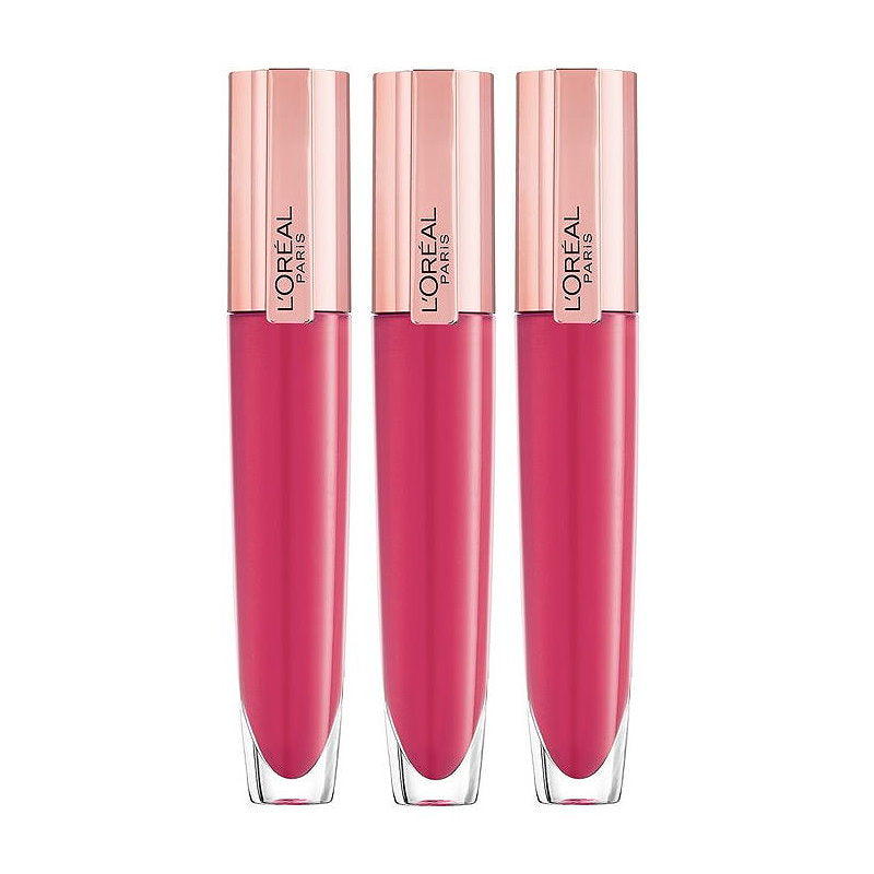 3x L'Oreal Paris Rouge Signature Plump Lip Gloss 7ml 408 I Accentuate