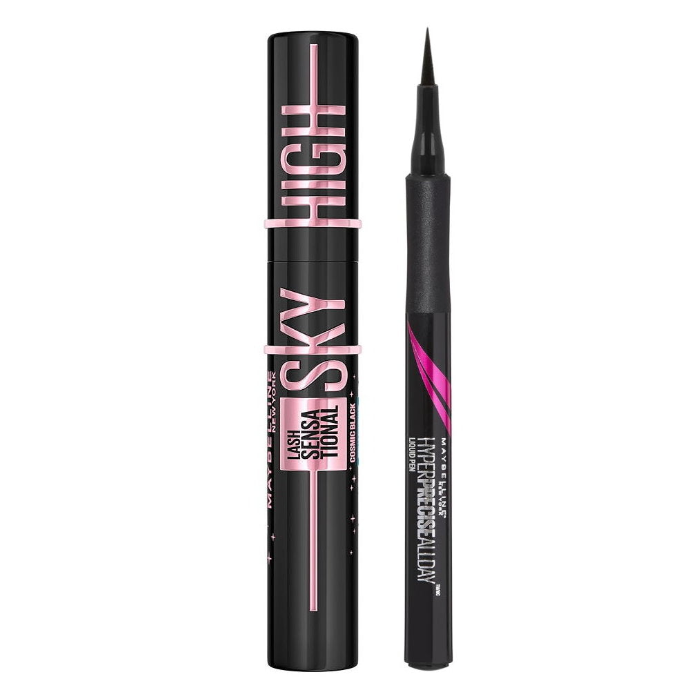 2pk SET Maybelline Sky High Mascara Cosmic Black and Hyper Eyeliner 700 Black