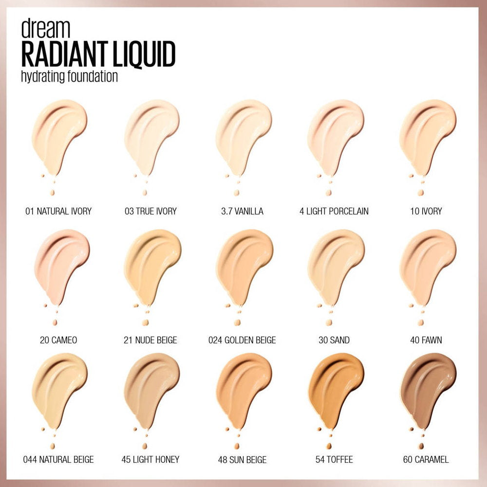 6pk Maybelline Dream Radiant Liquid Hydrating Foundation 70 Pure Beige - Makeup Australia