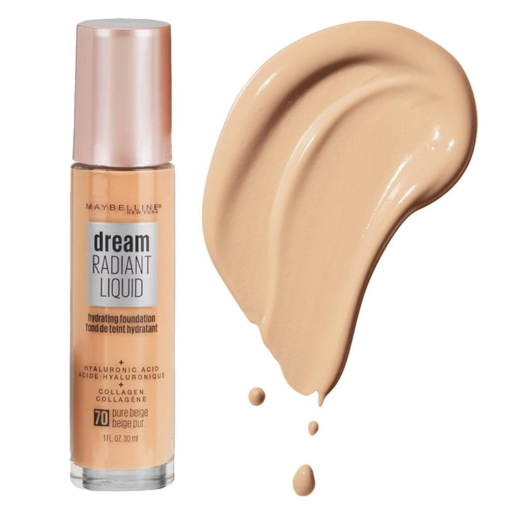 6pk Maybelline Dream Radiant Liquid Hydrating Foundation 70 Pure Beige (carded)