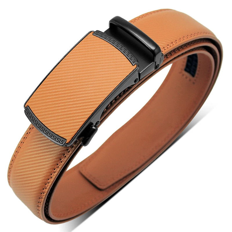 OSKA Men’s Luxury Belt Genuine Leather Buckle Tan Black Tan Belt - Makeup Warehouse Australia 