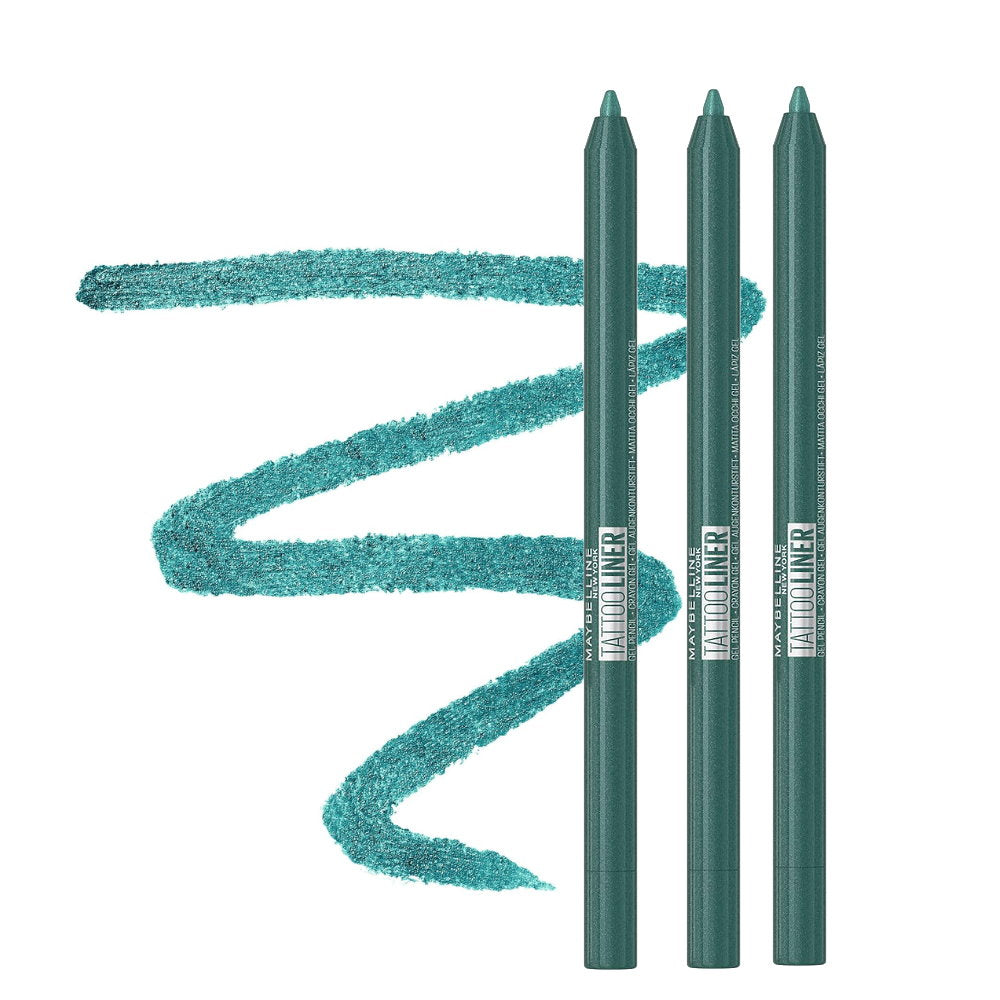 3pk Maybelline Tattoo Gel Pencil Eyeliner 815 Tealtini Green - Makeup Australia Shop Now