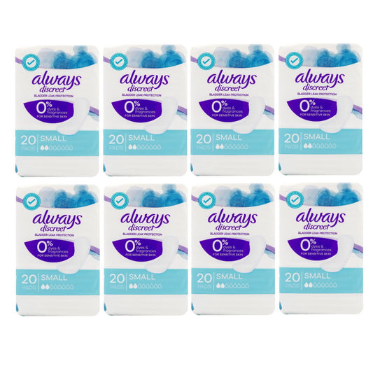 8x Always Small Discreet Bladder Leak Protection 20 per pack