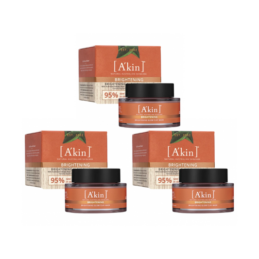 3x Akin Brightening Glow Clay Mask 60g