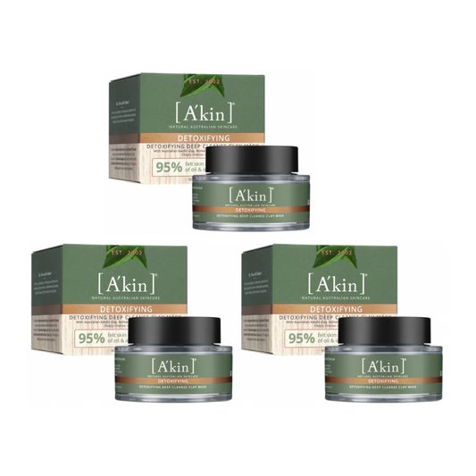 3x Akin Detoxifying Deep Cleanse Clay Mask 60g