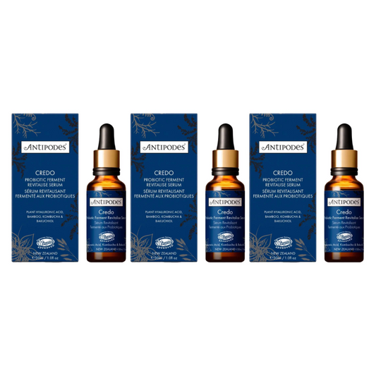 3x Antipodes Credo Probiotic Ferment Revitalise Serum 30ml