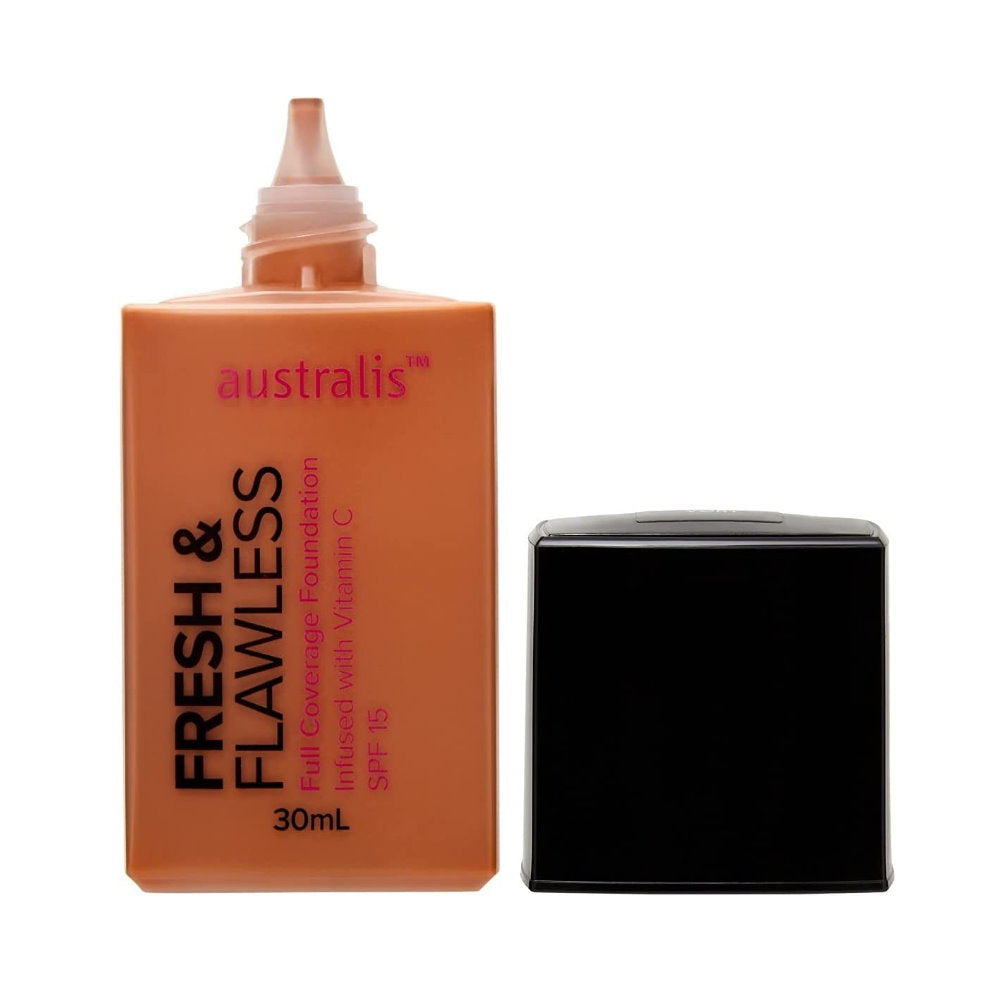 3x Australis Fresh & Flawless Full Coverage Foundation SPF 15 Deep Tan