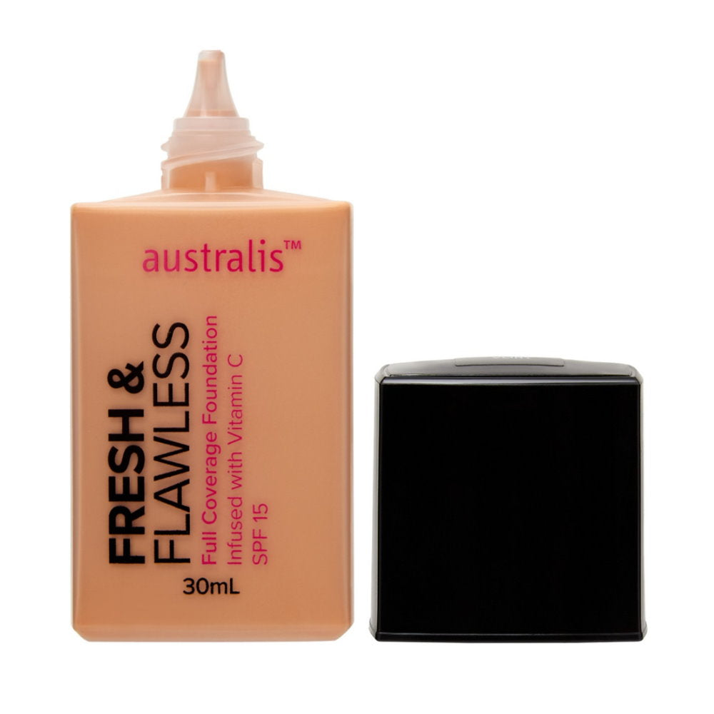 3x Australis Fresh & Flawless Full Coverage Foundation SPF 15 Fawn