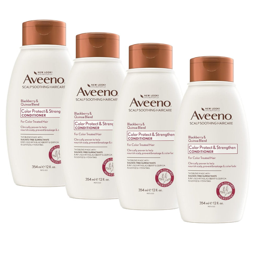 4x Aveeno Color Protect & Strengthen Blackberry & Quinoa Blend Conditioner 354ml