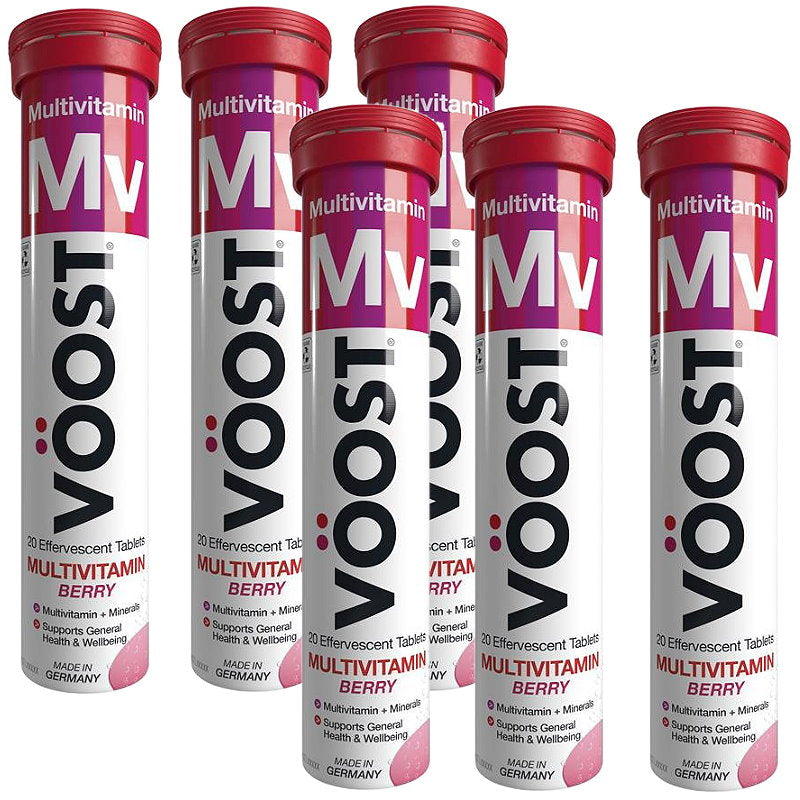 6x VOOST Multivitamin Berry Effervescent Tablets 20 pack EXP 09/2024