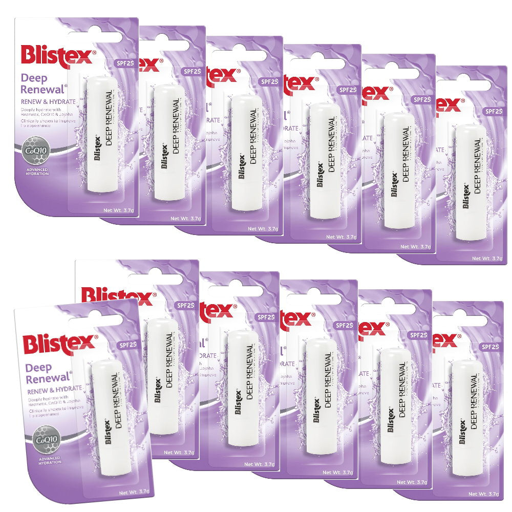 12x Blistex Deep Renewal Spf15 Renew & Hydrate Advanced Hydration 3.7g