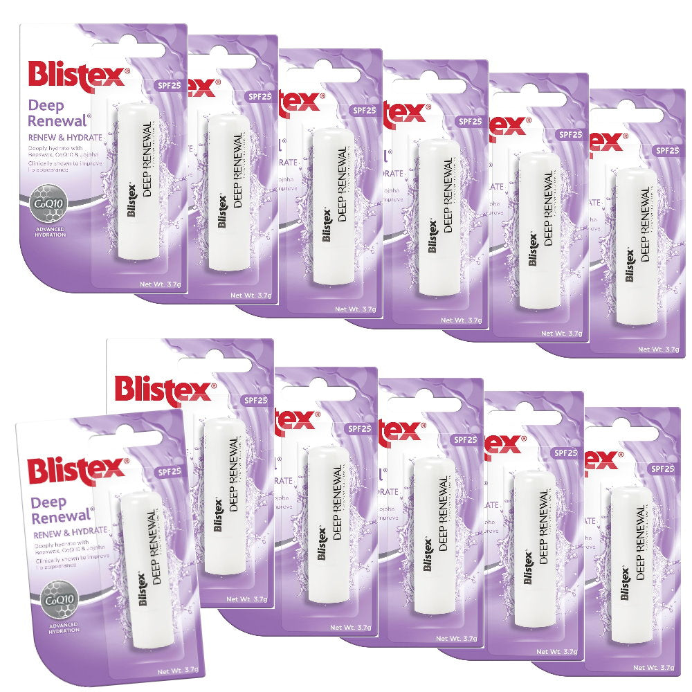 12x Blistex Deep Renewal Spf15 Renew & Hydrate Advanced Hydration 3.7g