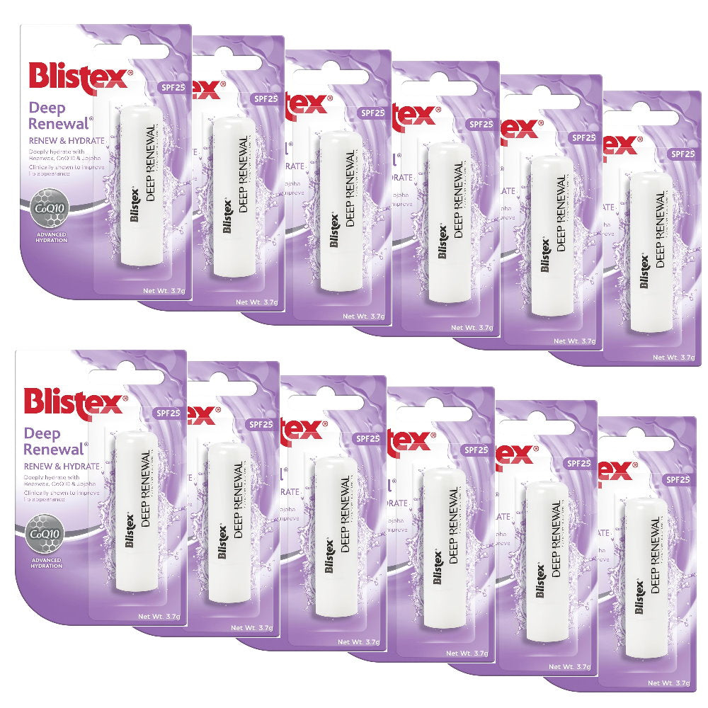 12x Blistex Deep Renewal Spf15 Renew & Hydrate Advanced Hydration 3.7g