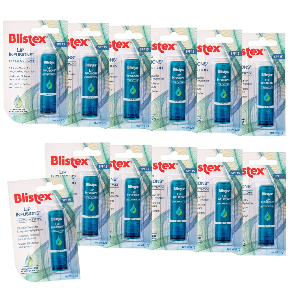 12x Blistex Lip Infusions Spf15 Hydration 3.7g