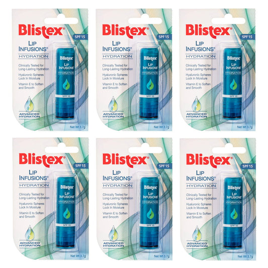 6x Blistex Lip Infusions Spf15 Hydration 3.7g