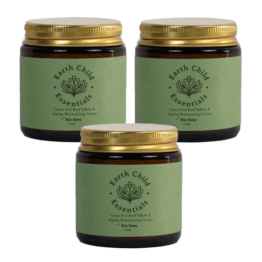 3x Earth Child Essentials Tallow and Jojoba with Blue Tansy Moisturising Cream 100ml