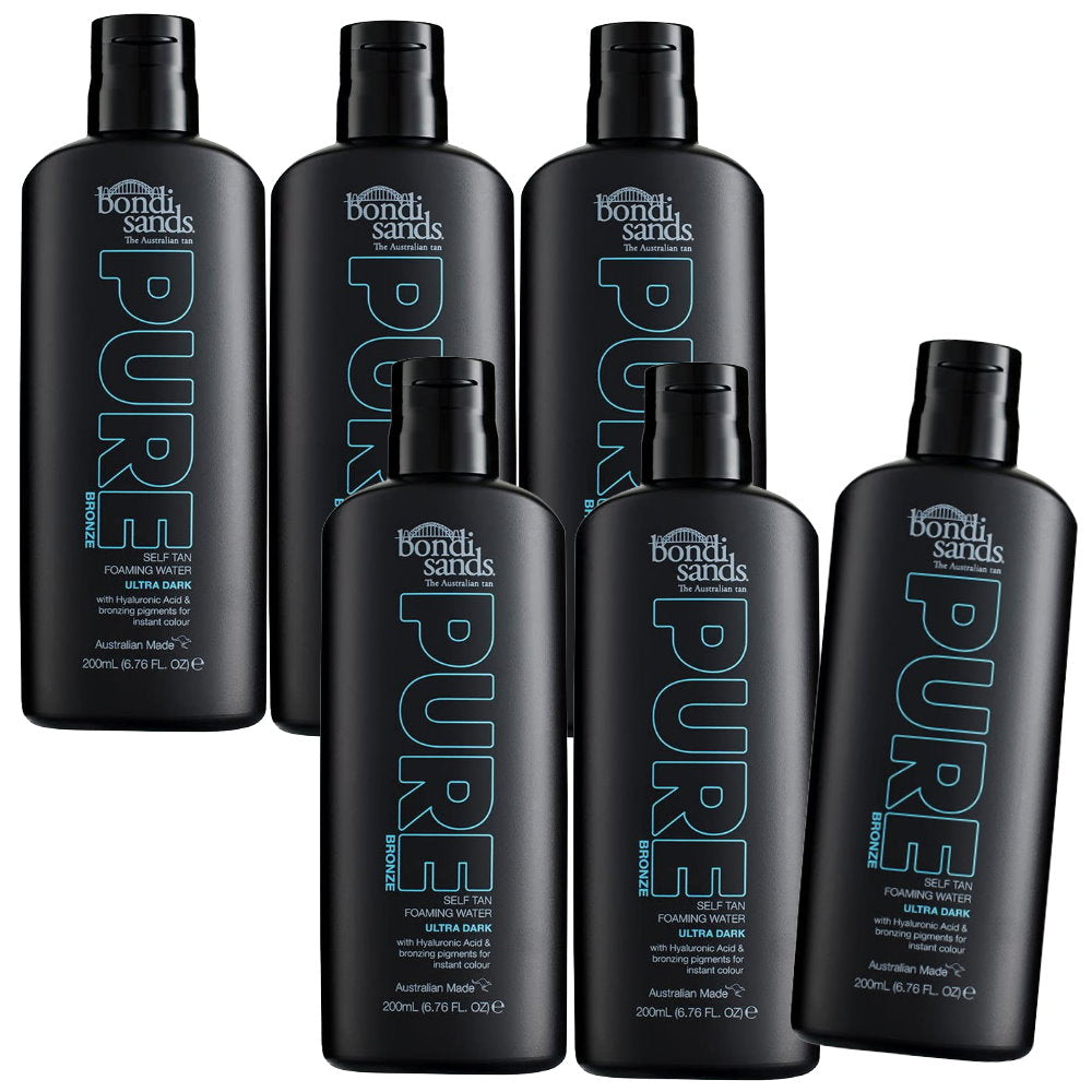 6x Bondi Sands Pure Bronze Self Tan Foaming Water Ultra Dark 200mL