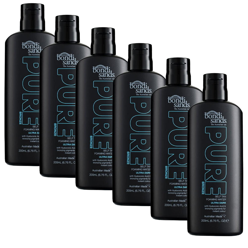 6x Bondi Sands Pure Bronze Self Tan Foaming Water Ultra Dark 200mL