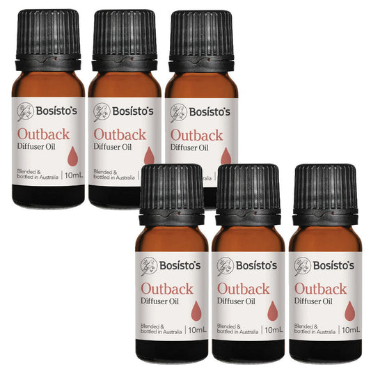 6x Bosistos Diffuser Oil Cedarwood Marjoram and Black Pepper Outback 10mL