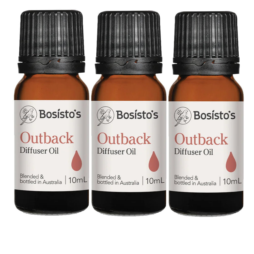 3x Bosistos Diffuser Oil Cedarwood Marjoram and Black Pepper Outback 10mL