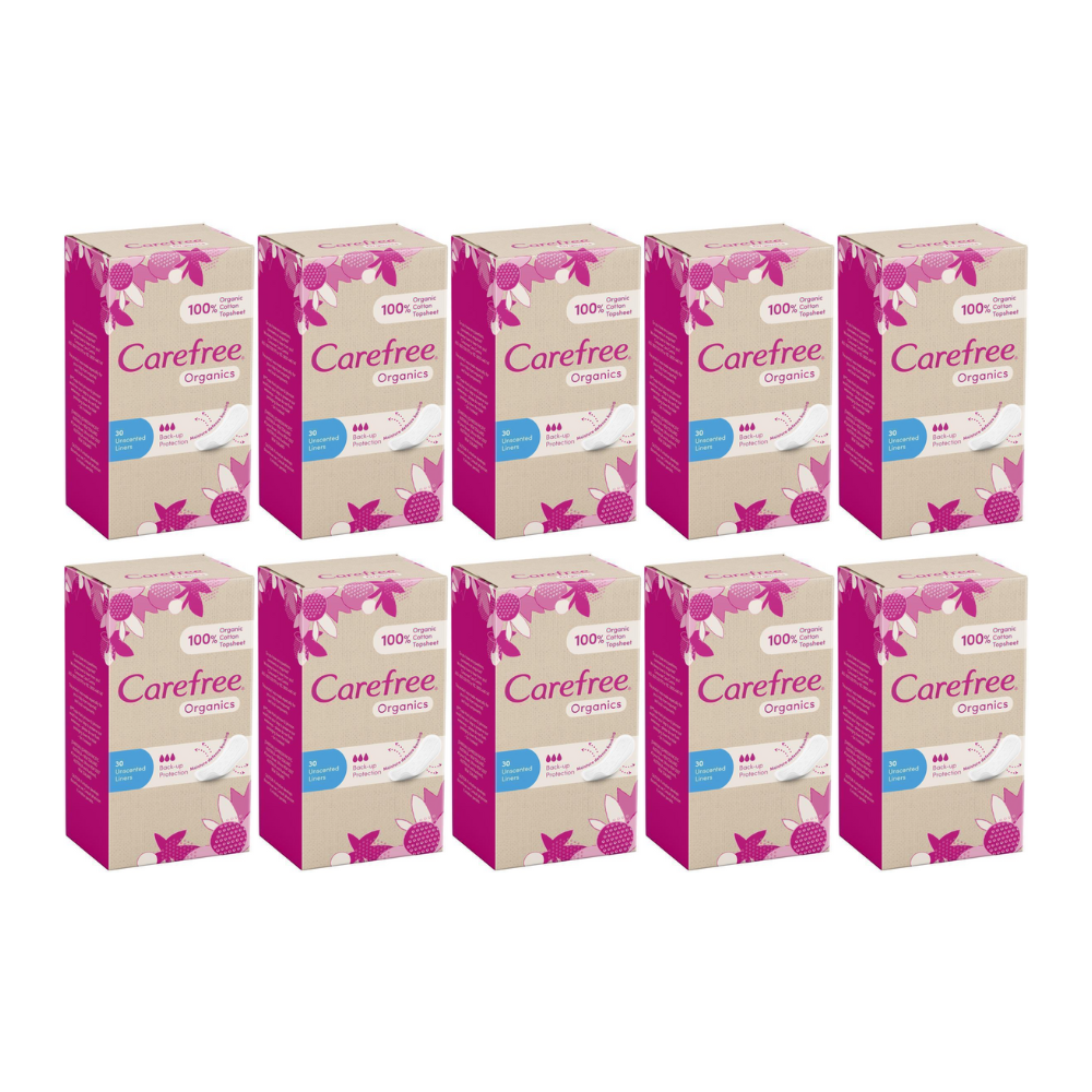 10x Carefree Organic Liner Original Unscented 30pk